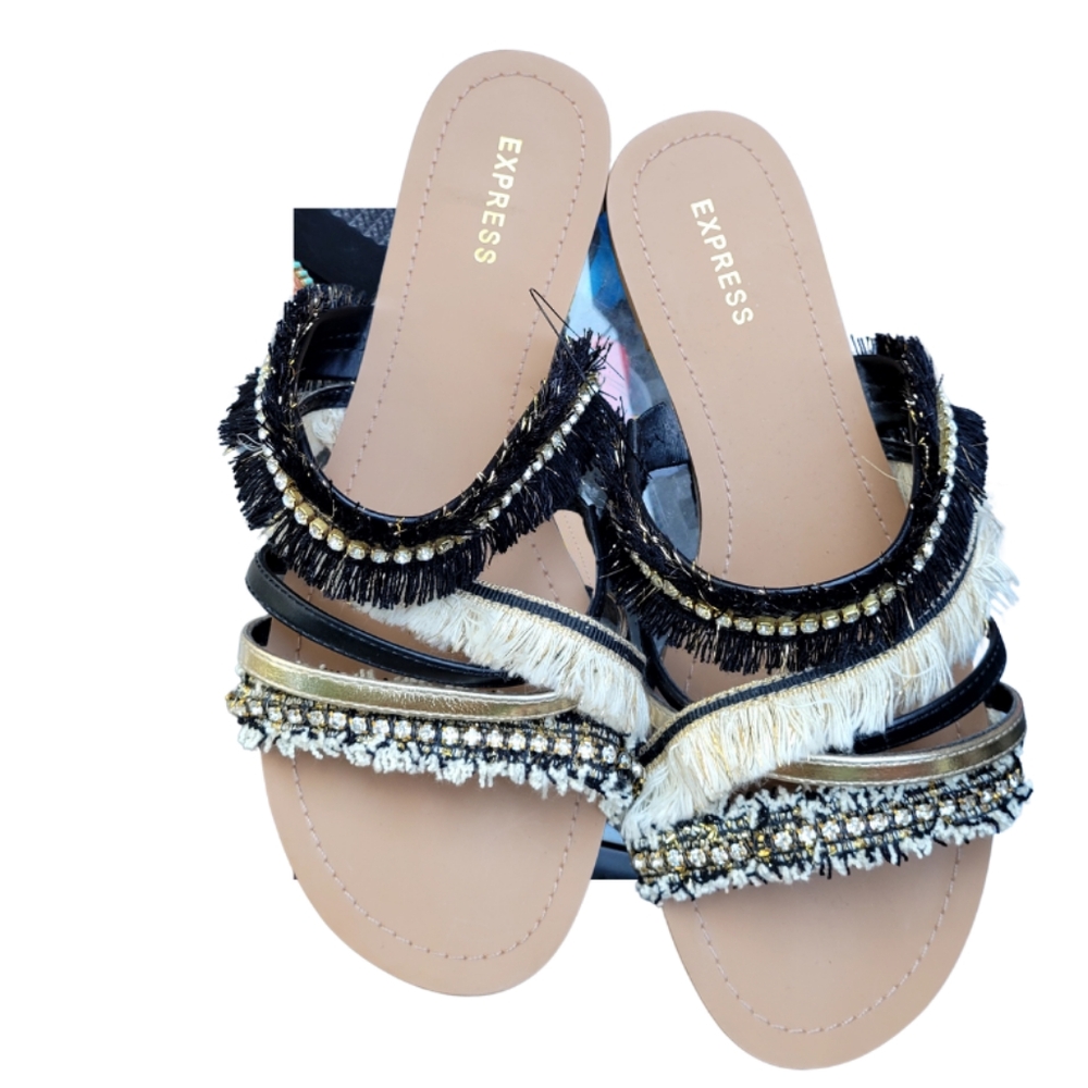 Black and Gold Sandals. #2